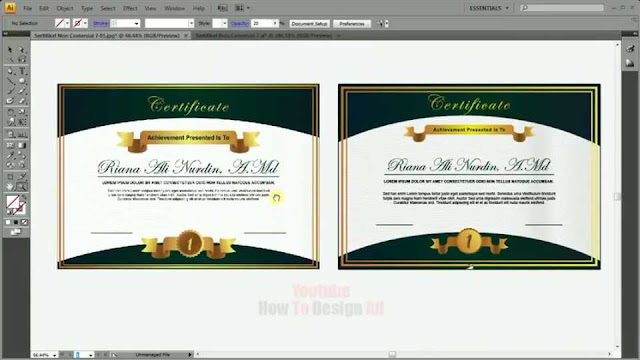 AdobeMasters.blogspot.com - Download Free Template Sertifikat Emas - Hijau Elegant _ Blog Panduan Adobe Suite