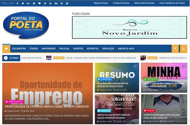 O BLOG DO POETA AGORA É PORTAL DO POETA EM NOVA PLATAFORMA