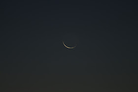 very slim crescent moon