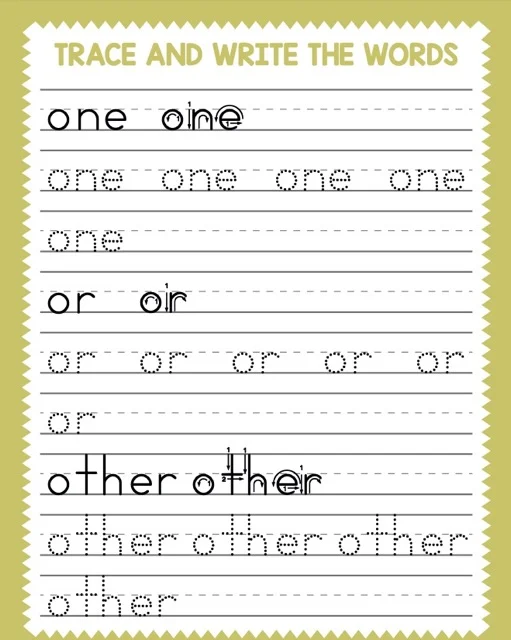Trace 100 Sight Words