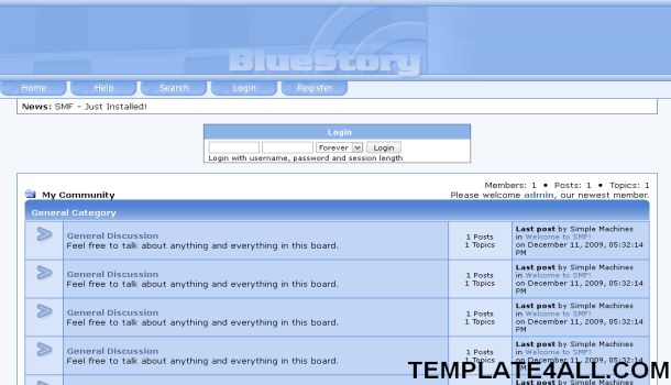 Blue Story Computers SMF Theme Template