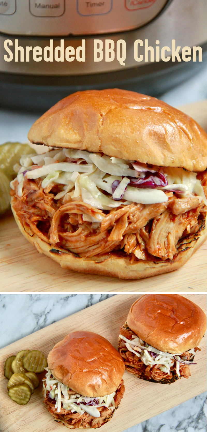 Instant Pot Shredded BBQ Chicken