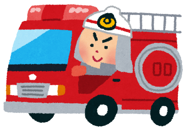 消防車に乗った消防士のイラスト かわいいフリー素材集 いらすとや