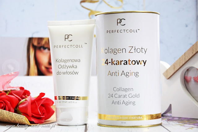 PERFECT COLL - serum kolagen złoty i odżywka do włosów z kolagenem.