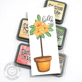 Sunny Studio Stamps: Potted Rose Radiant Plumeria Friendship Card by Mindy Baxter