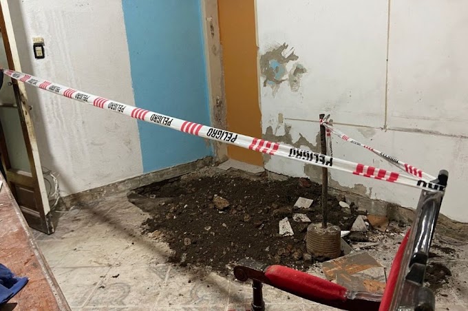 Encontraron restos óseos enterrados en una oficina de la cárcel de Las Flores