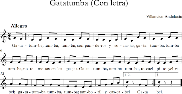 Resultado de imagen de gatatumba notas flauta