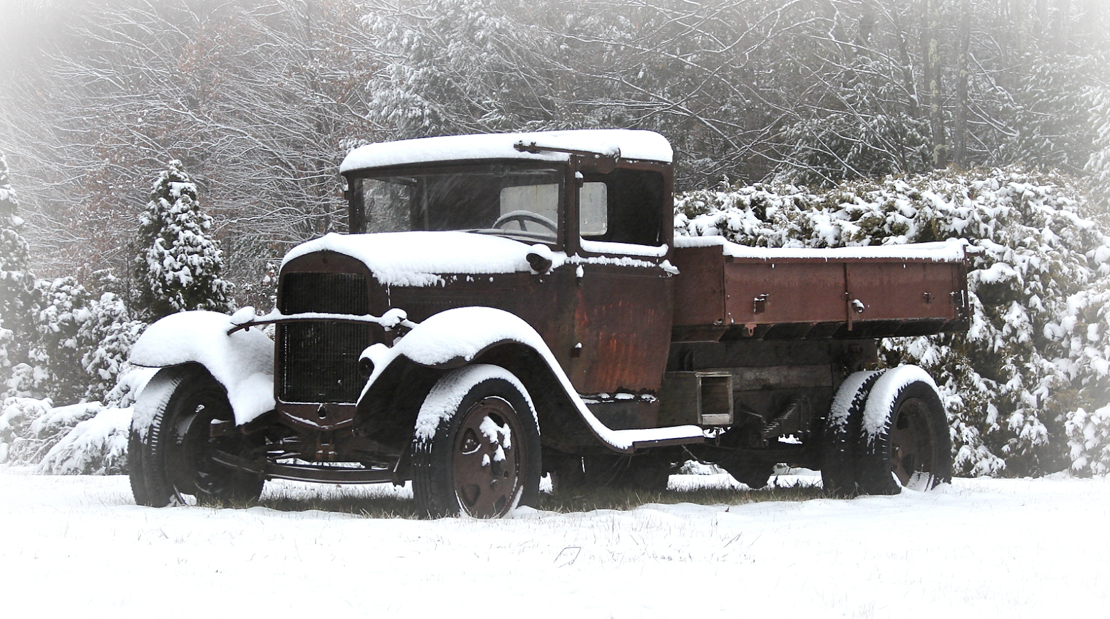 Pieced Pastimes: Snow Covered Old Truck Love