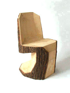 model desain kursi unik dari batang kayu