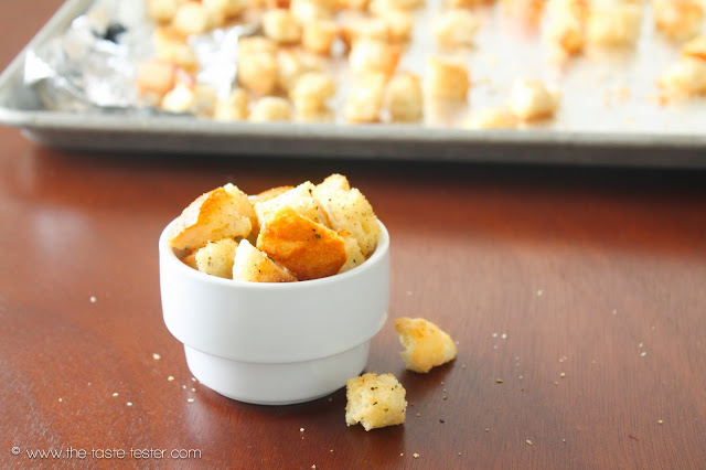 Brown Butter Croutons www.the-taste-tester.com #recipe