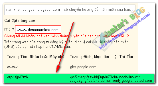 Trỏ Tên Miền Riêng Về BlogSpot