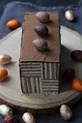 chocolat, gâteau rayé , Pâques