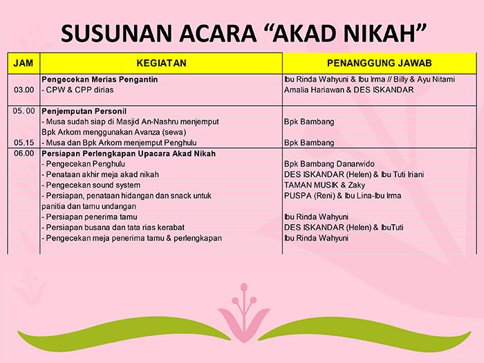 Buku Panduan Acara Pernikahan Elegan - Desain Grafis 