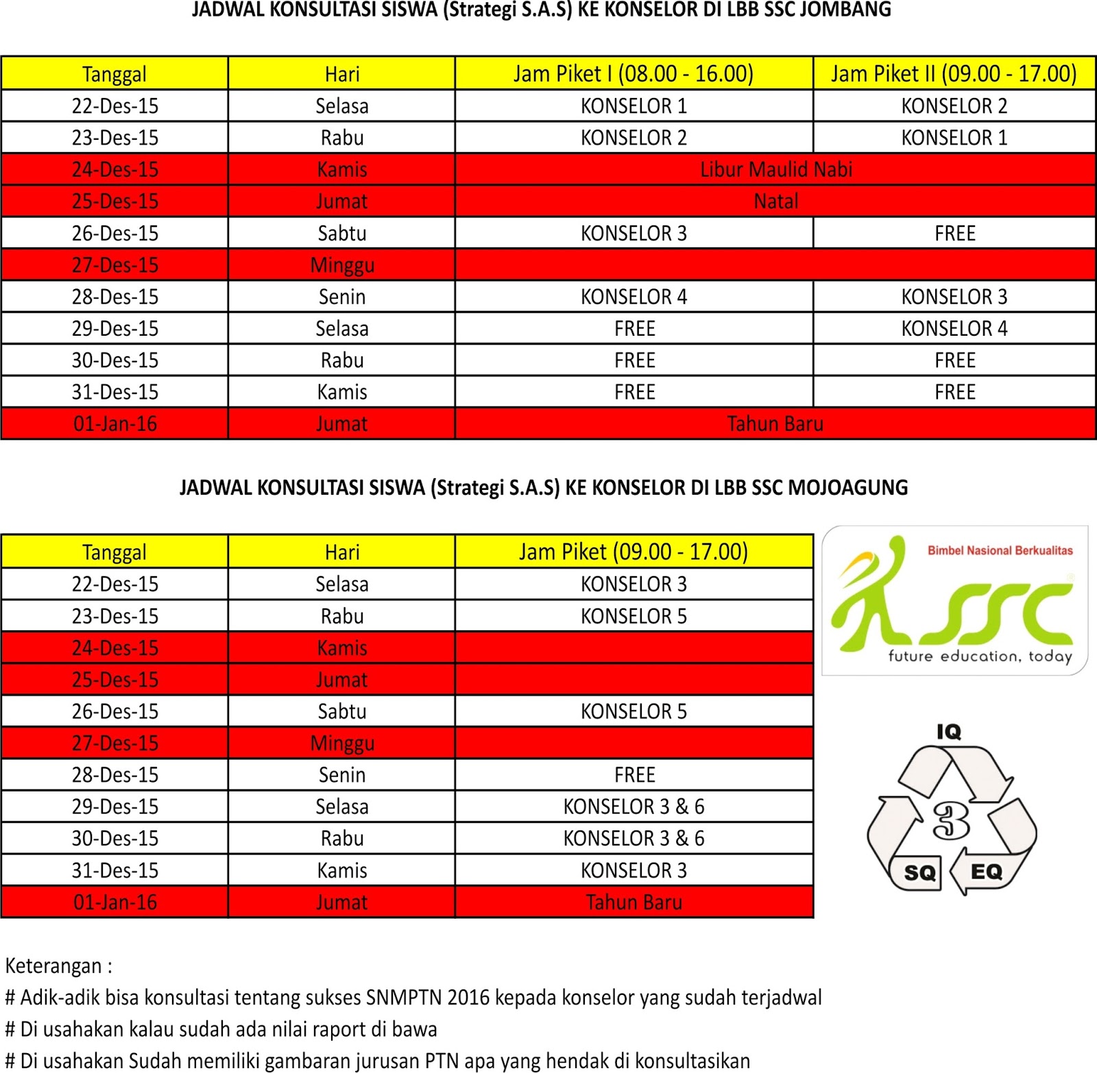 jadwal konsultasi