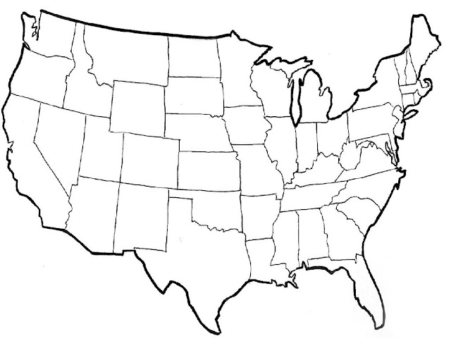 Map Outline Of The United States 