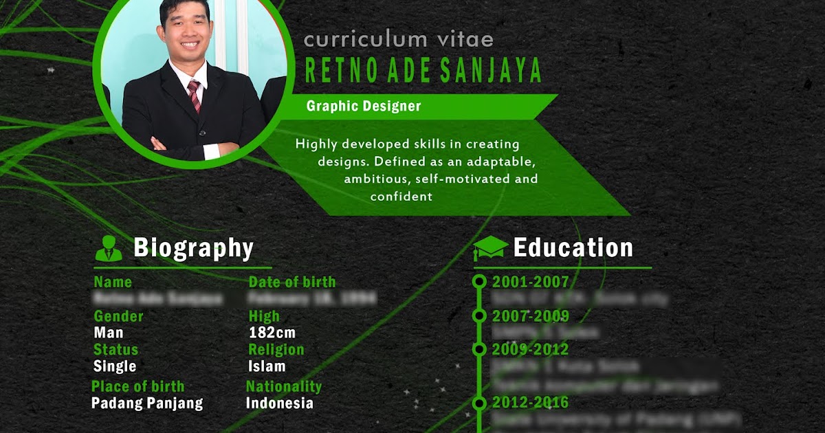 download cv menarik yang bisa di edit kembali Contoh  CV 