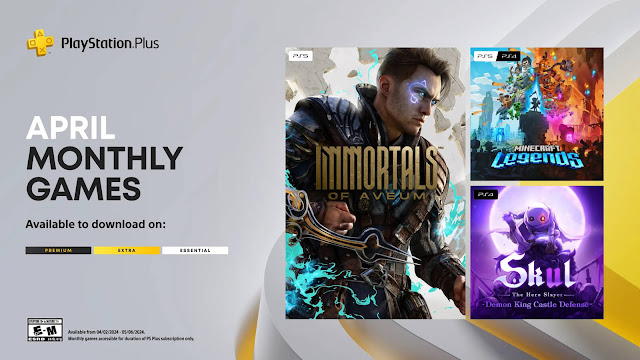 playstation plus immortals of aveum minecraft legends skul the hero slayer ps4 ps5 sony interactive entertainment ascendant studios electronic arts ea mojang studios xbox game studios southpaw games neowiz odd bug studio ci games april 2024