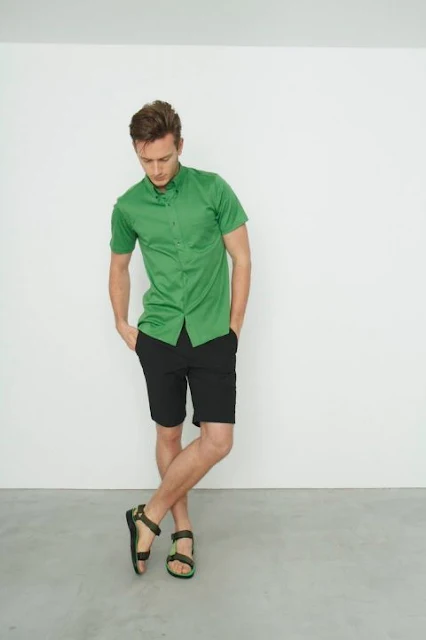 greenery a cor de 2017 verde moda masculina (2) Camisa Manga curta verde