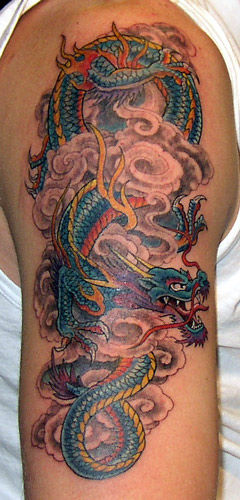 Asian Scroll tattoo by Masami @ Gemini Tattoo Oriental Dragon Tattoo Design