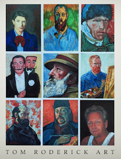 Self portraits by Boulder portrait artist Tom Roderick