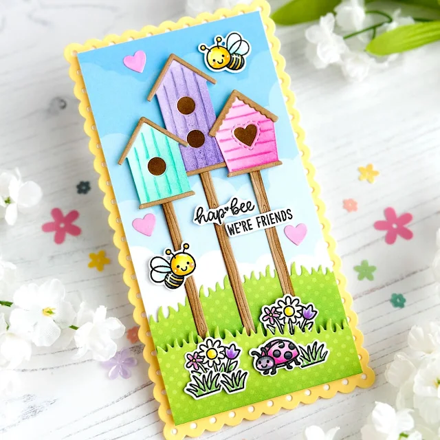 Sunny Studio Stamps: Garden Critters & Build-A-Birdhouse Friendship Cards by Leanne West