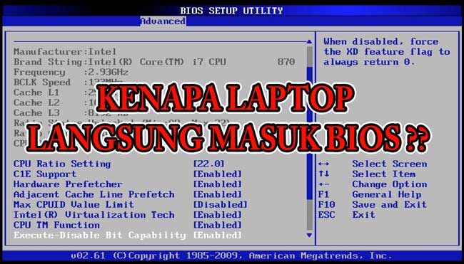 Penyebab dan Cara Mengatasi Laptop Langsung Masuk BIOS