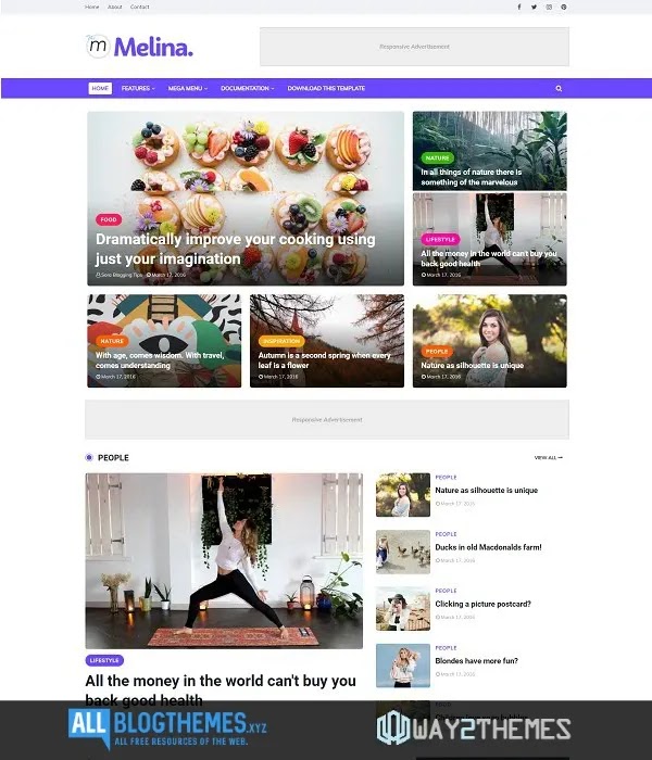 Melina Blogger Template [ Free ] Download