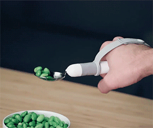 Self-stabilizing 'Smart' Spoon Utensils Counteract Hand Tremors