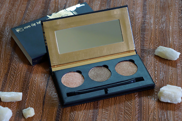 Eye Of Horus Cosmetics, Isis Sun Goddess Shadow Palette, Eye shadow trio, eye shadow palette, baked sye shadows, shimmer eye shadows, makeup review, beauty review, makeup products online, beauty, makeup, beauty blog, makeup blog, top beauty blog of pakistan, red alice rao, redalicerao