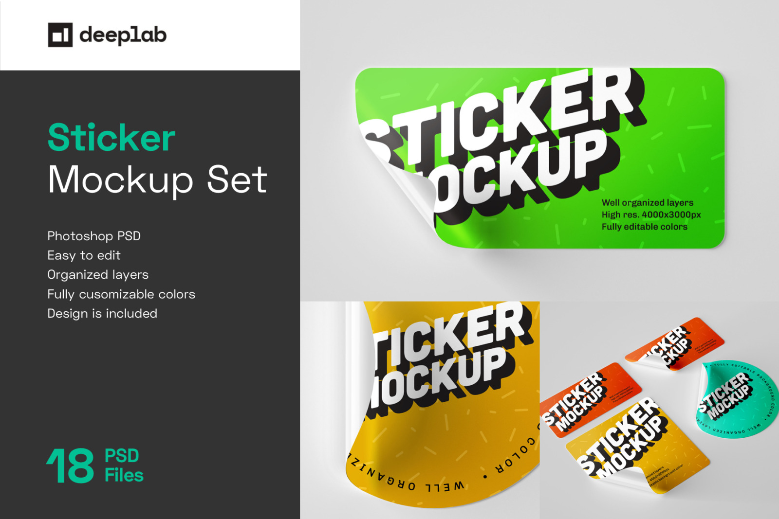 Download Download Sticker Mockup Set - Download Sticker Mockup Set, adhesive, badge, branding, circle ...