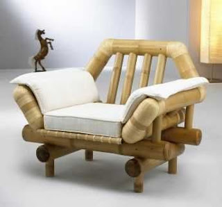 kursi sofa minimalis dari bambu sederhana