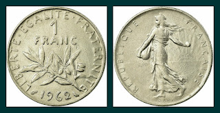 F23 FRANCE 1 FRANC COIN XF (1959-2001)