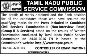 TNPSC GROUP 2 A  RESULT