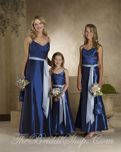 Lovely bridesmaid gowns in a royal Blue You can see these gowns at