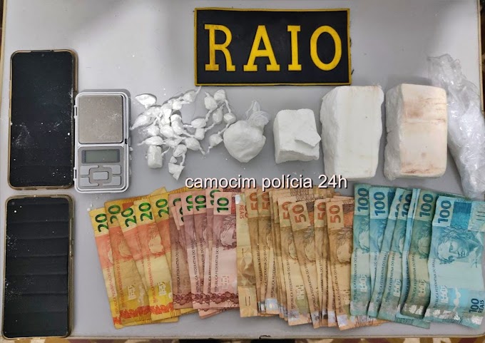  POLICIAIS MILITARES DO RAIO DE CAMOCIM PRENDEM DOIS ACUSADOS DE TRÁFICO E APREENDEM QUASE 50 MIL REAIS EM COCAÍNA