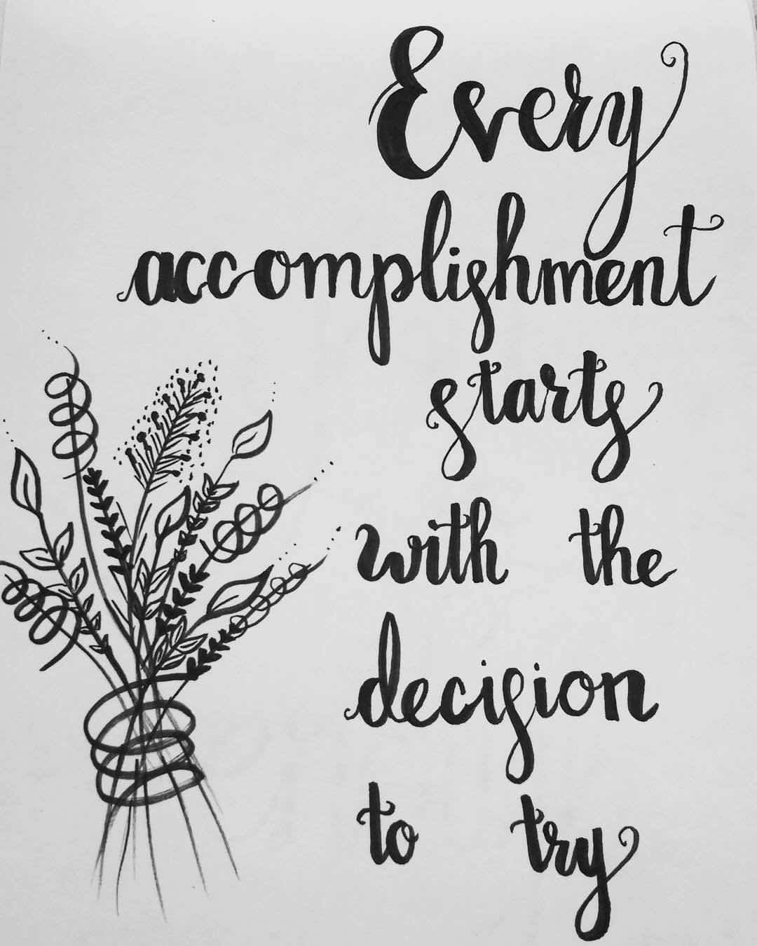 Hand lettered inspirational quote