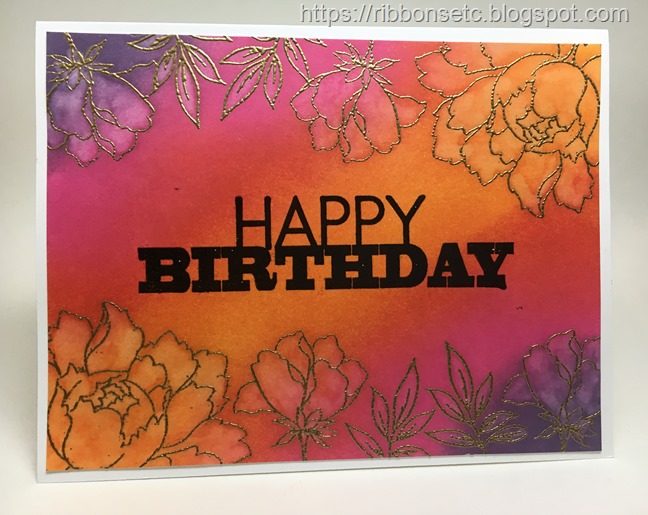 Happy birthday card with bleached look using distress inks