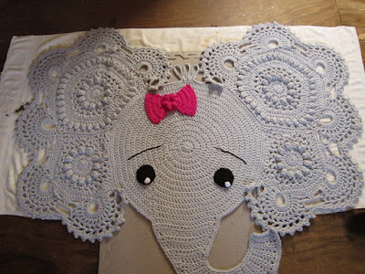 crochet, elephant rug, finished