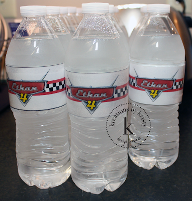 Cars 2 Birthday Party water bottle labels | kreations by kristy