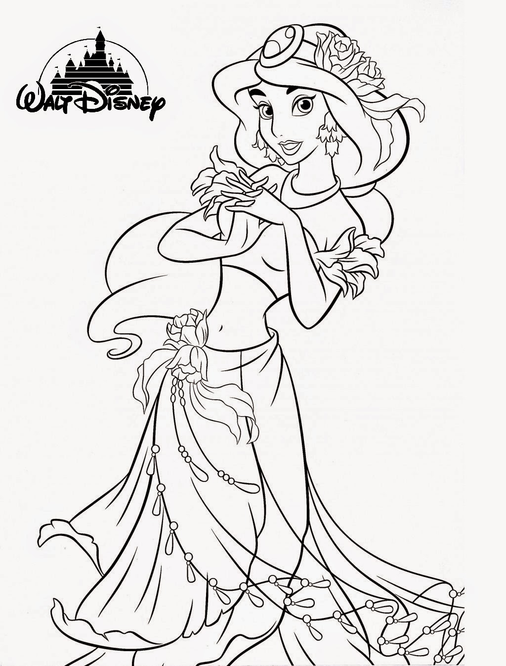 disney princess jasmine coloring pages printable