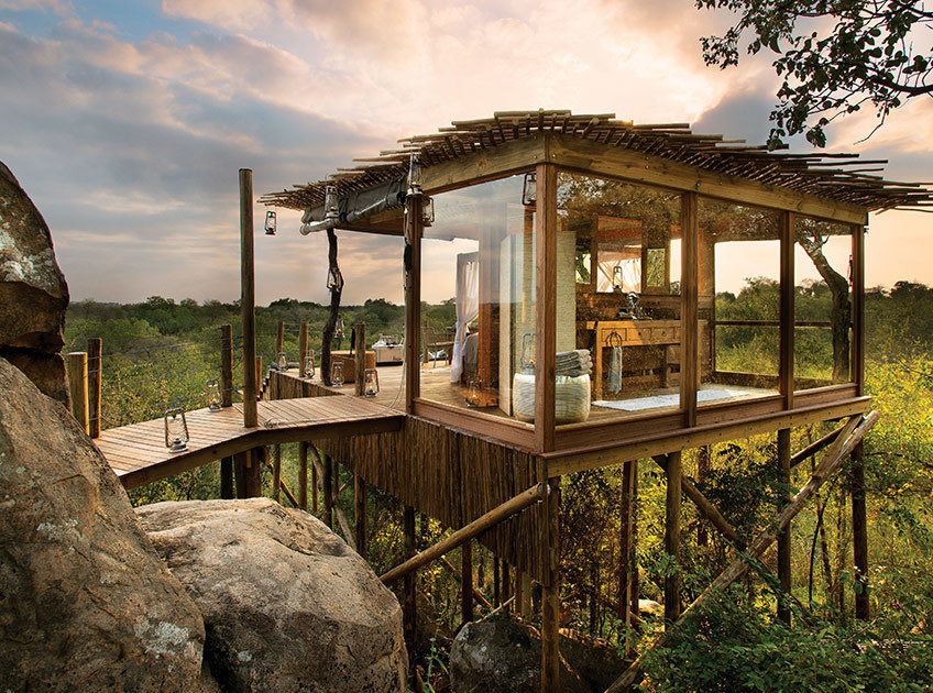  14 Crazy Hotels That Will Give You Serious Travel Goals - The Kingston Treehouse in Lion Sands, South Africa is basically a luxury treehouse, keeping guests away from wildlife while giving them spectacular views.