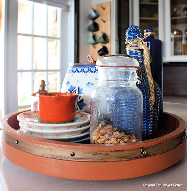 Thrift Store Lazy Susan Snack Tray Makeover