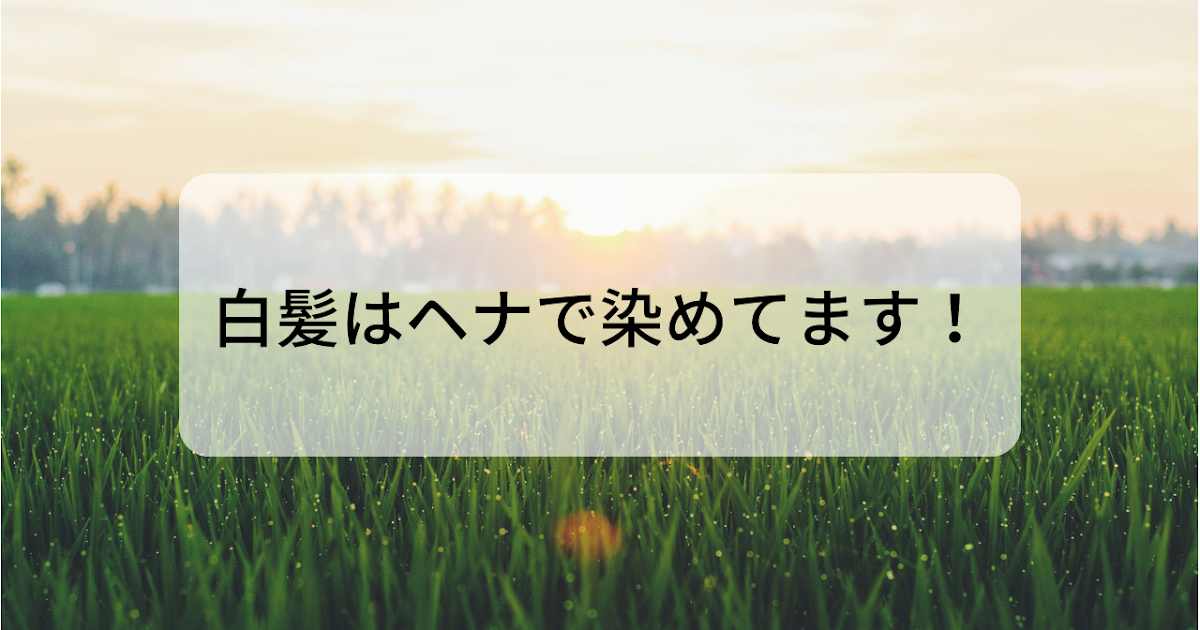 白髪はヘナで染めてます！