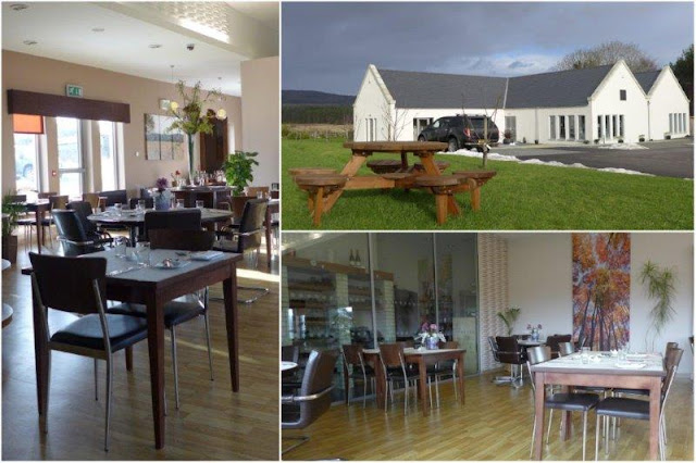 Exterior y comedor del Restaurante The Cow Shed en Banchory