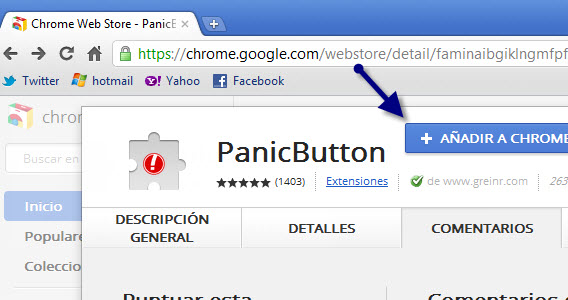  extension ocultar Chrome 