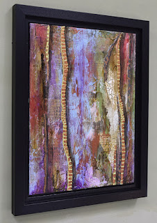 framed vertical abstract painting BOGO