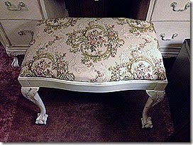 close up of bench after makeover