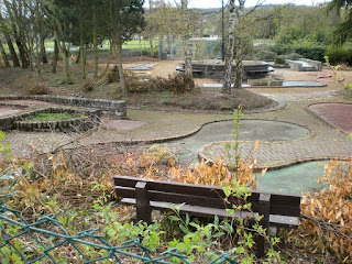 Abandoned Crazy Golf course at South Inch Park in Perth, Scotland