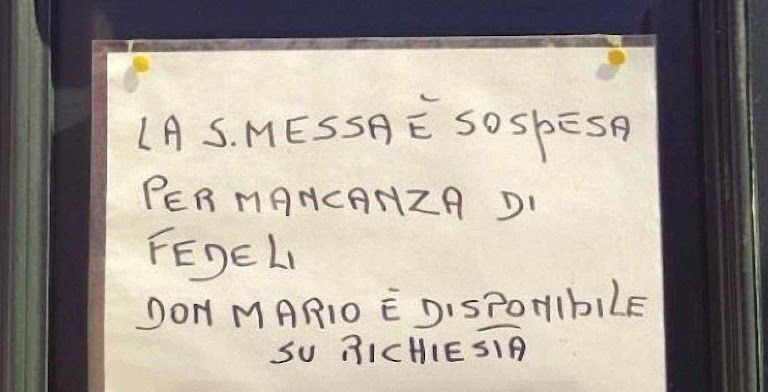 Missa suspensa por falta de fiéis em Veneza.