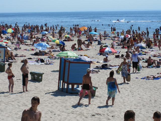 Changing room on beach in Palanga